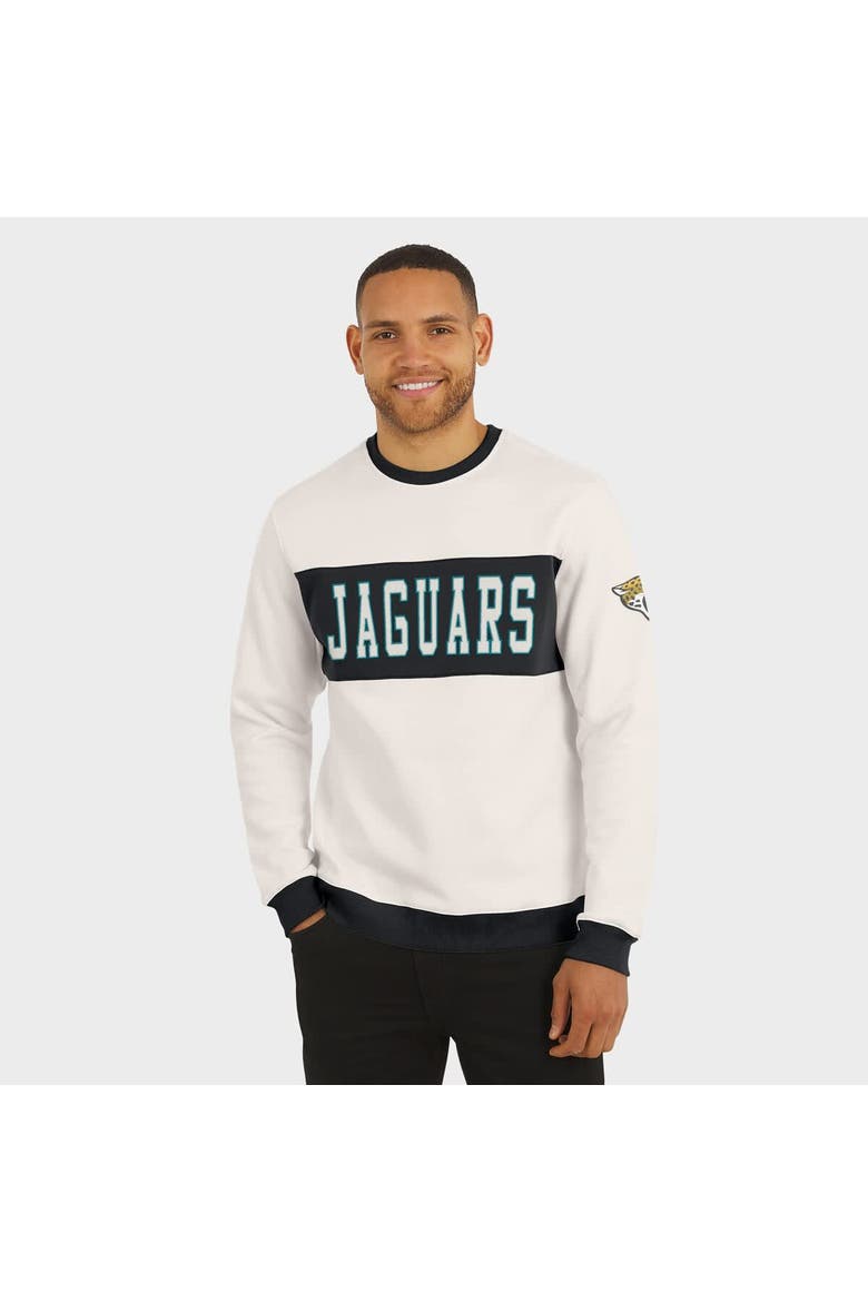 Men's Darius Rucker Collection by Fanatics  Cream Jacksonville Jaguars Colorblock Pullover Sweatshirt, Alternate, color, Cream