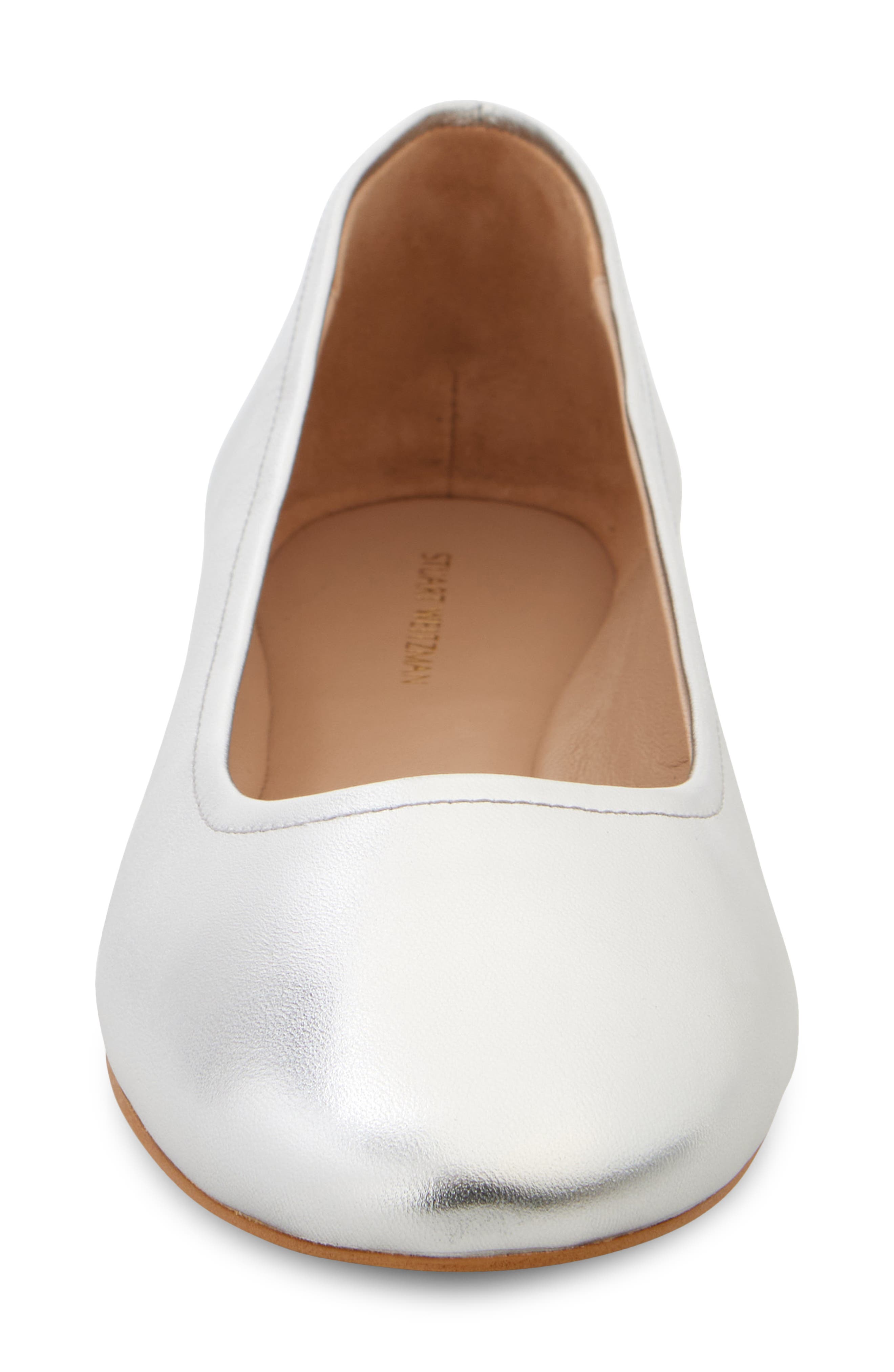Stuart Weitzman Nadine Flat, Alternate, color, Silver