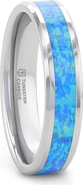 Larson Jewelers Quasar Tungsten Wedding Band With Opal Inlay