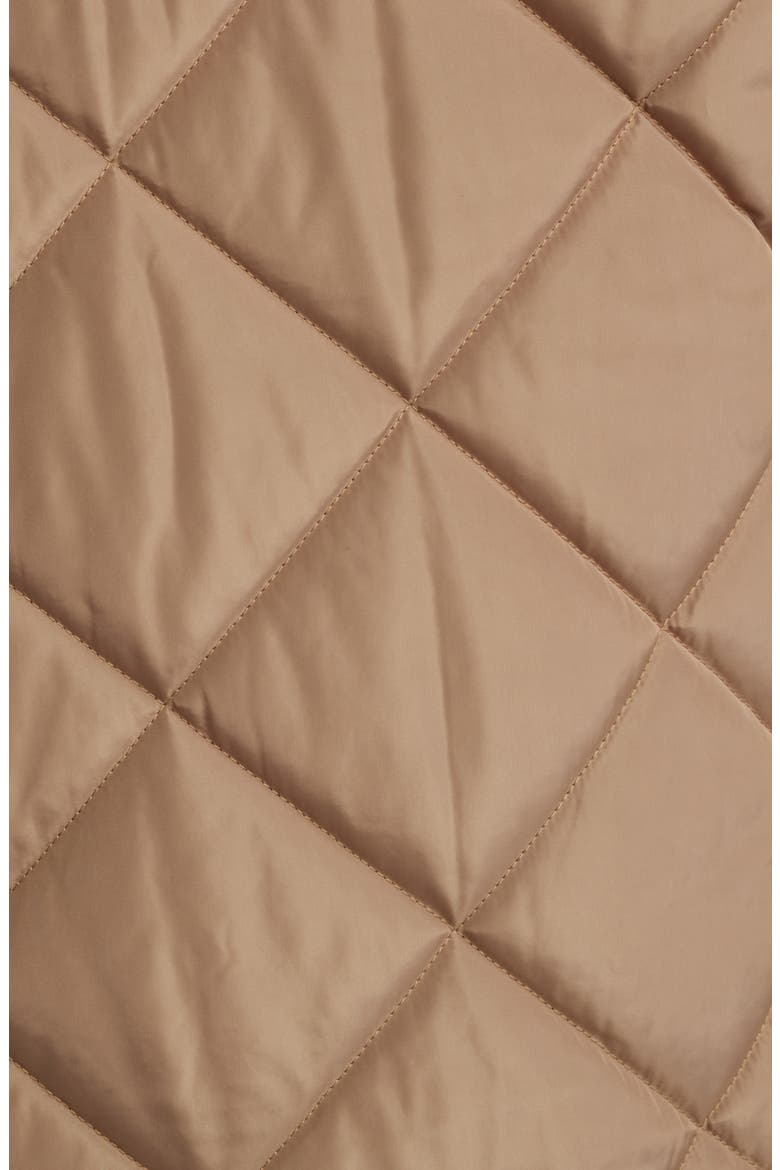 Cozy Diamond Quilted Faux Shearling Lined Coat, Alternate, color, KHAKI