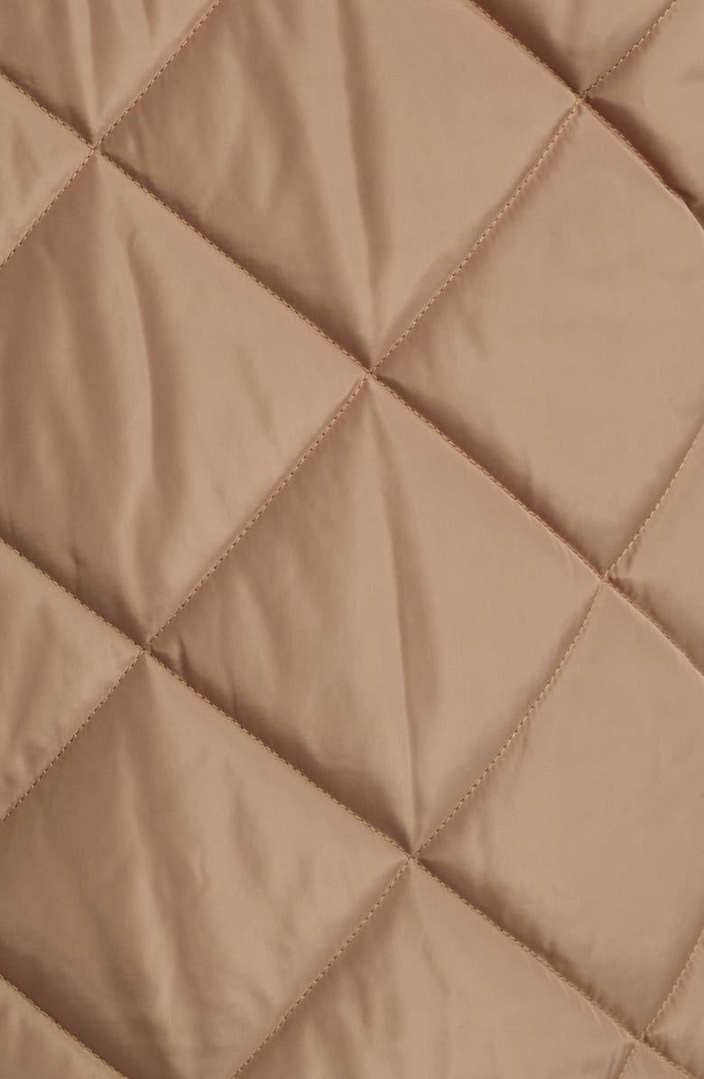 Lucky Brand Cozy Diamond Quilted Faux Shearling Lined Coat, Alternate, color, Khaki