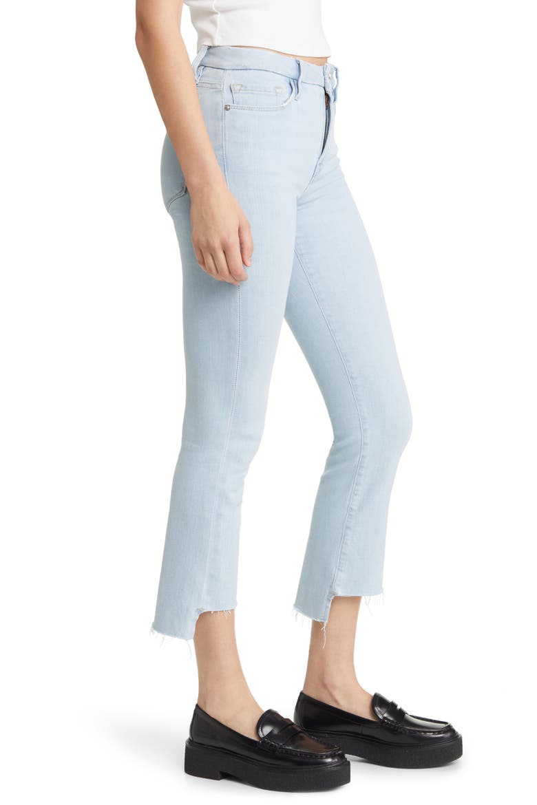Le Crop Mini Boot Stagger Raw Hem Crop Bootcut Jeans, Alternate, color, CLARITY