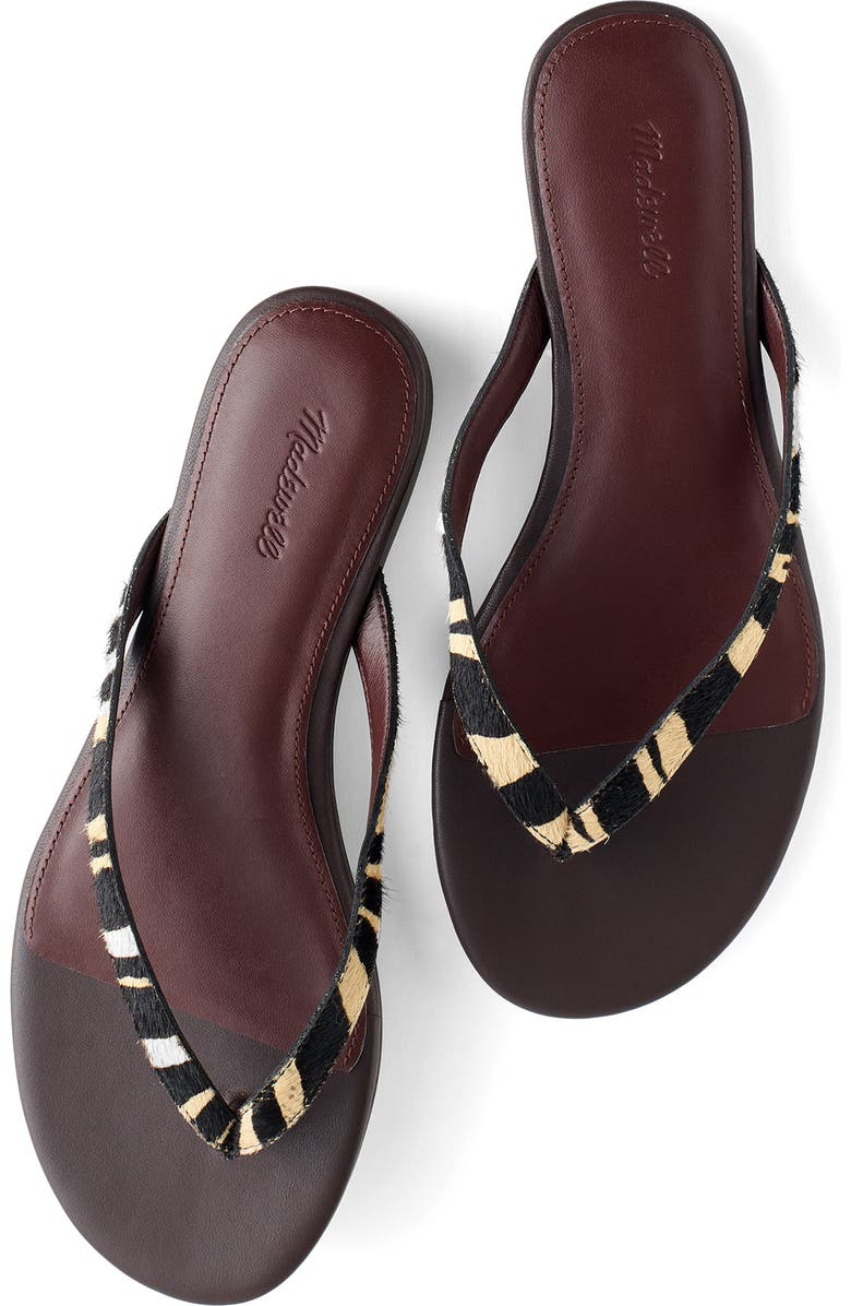 Madewell The Iggy Zebra Print Genuine Calf Halr Thong Sandal, Alternate, color,