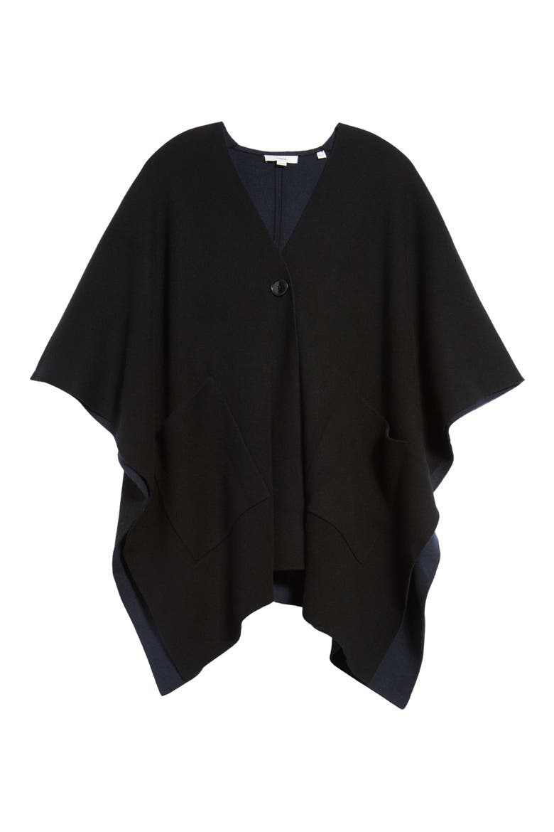 Wool & Cashmere Cape, Main, color, BLACK/ NAVY