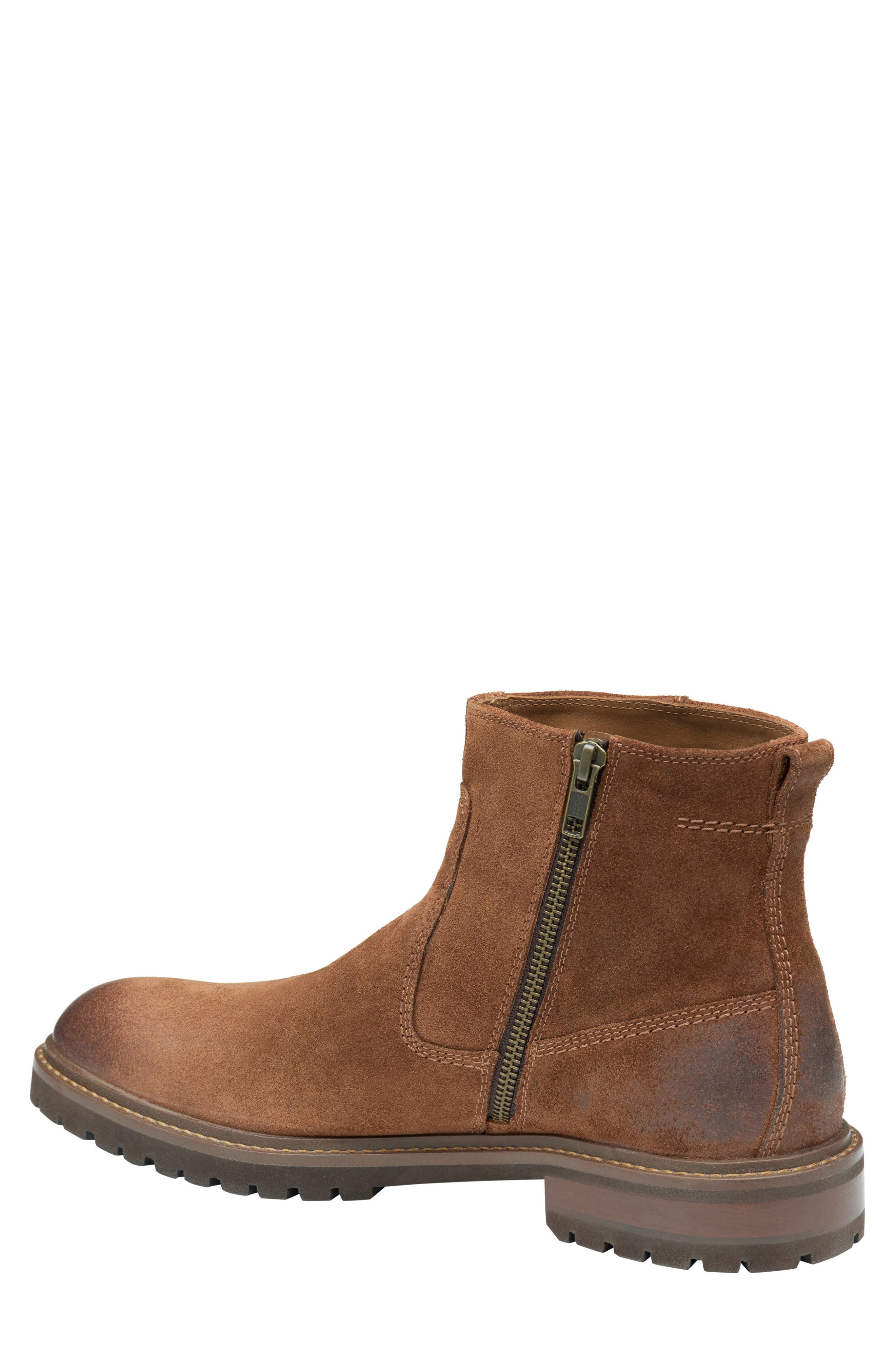 Johnston & Murphy Barret Zip Boot, Alternate, color, Brown Waxed Suede