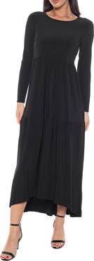 TASH AND SOPHIE Ity Long Sleeve Empire Waist Maxi Dress