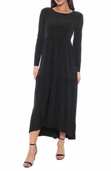 TASH AND SOPHIE Ity Long Sleeve Empire Waist Maxi Dress