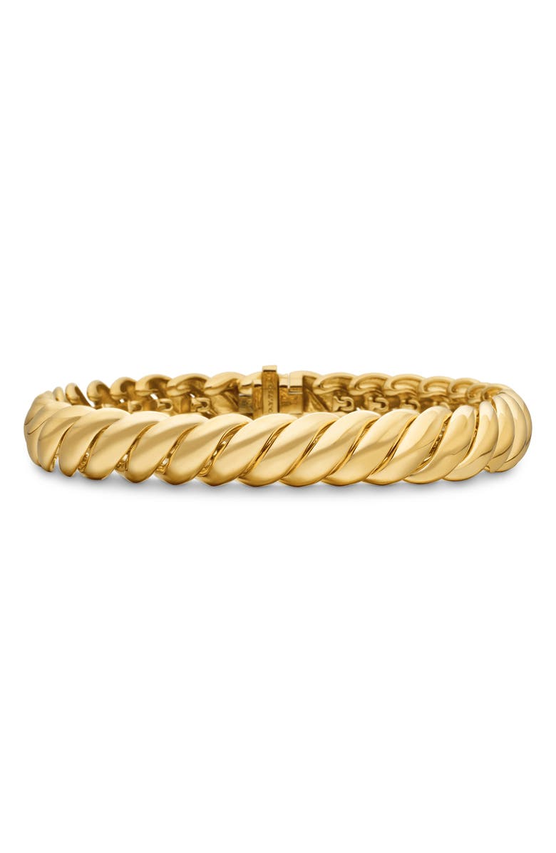 David Yurman Sculpted Cable Bracelet in 18K Yellow Gold, 8.5mm, Main, color, 18K Yellow Gold