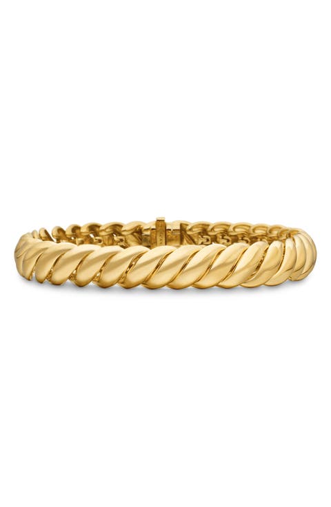 Sculpted Cable Bracelet in 18K Yellow Gold, 8.5mm