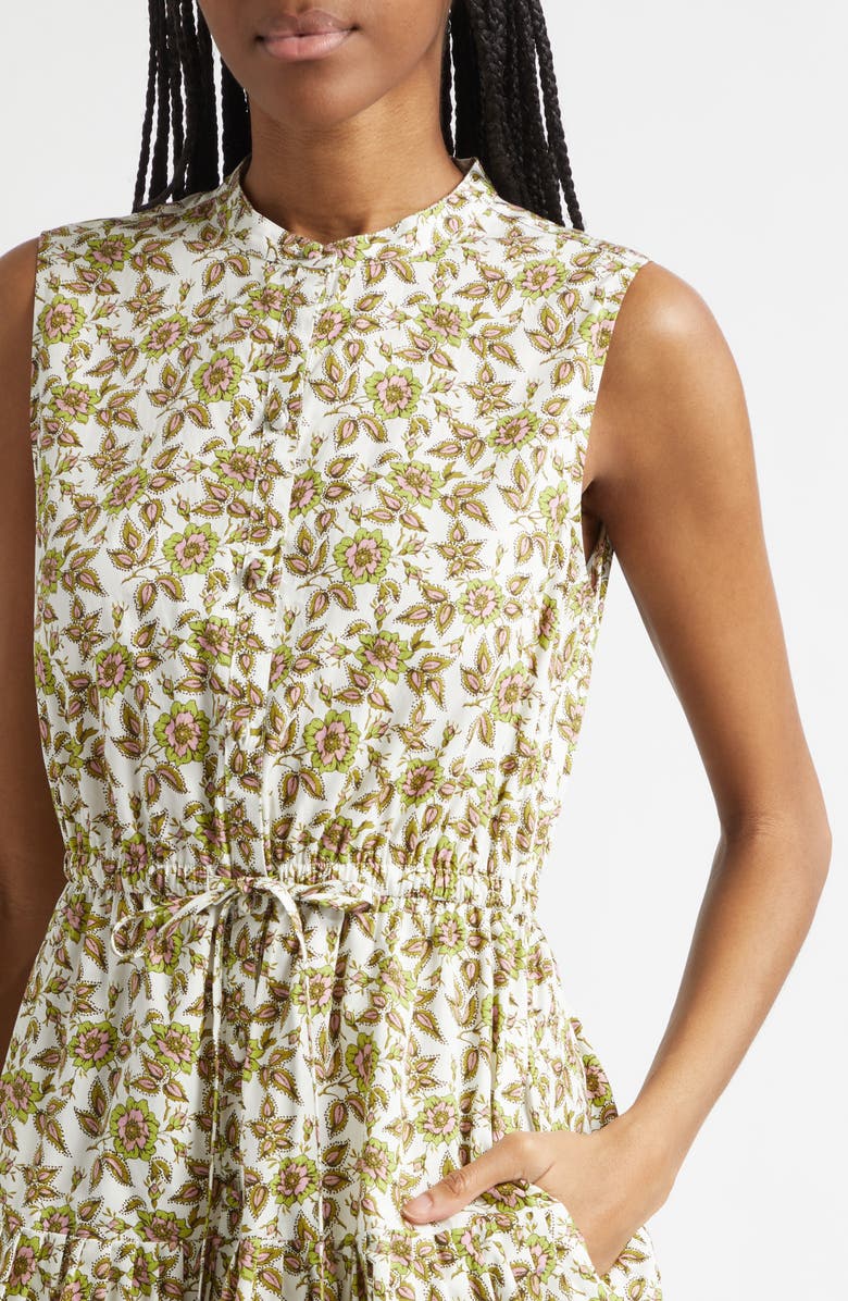 Derek Lam 10 Crosby Briar Print Sleeveless Minidress, Alternate, color, Green/ Pink Floral