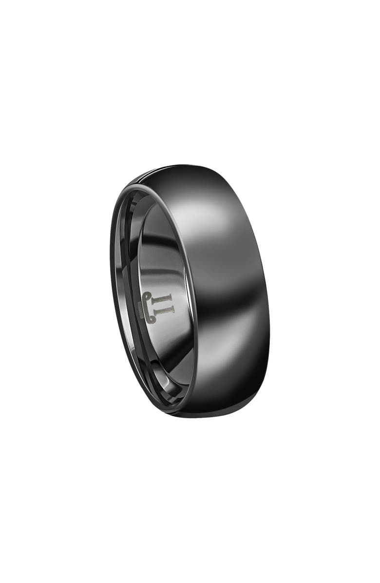 Bliss Diamond Men's Black Polished Bright Tungsten Ring Ring 7mm Comfort Fit Wedding Band, Alternate, color, Black Tungsten