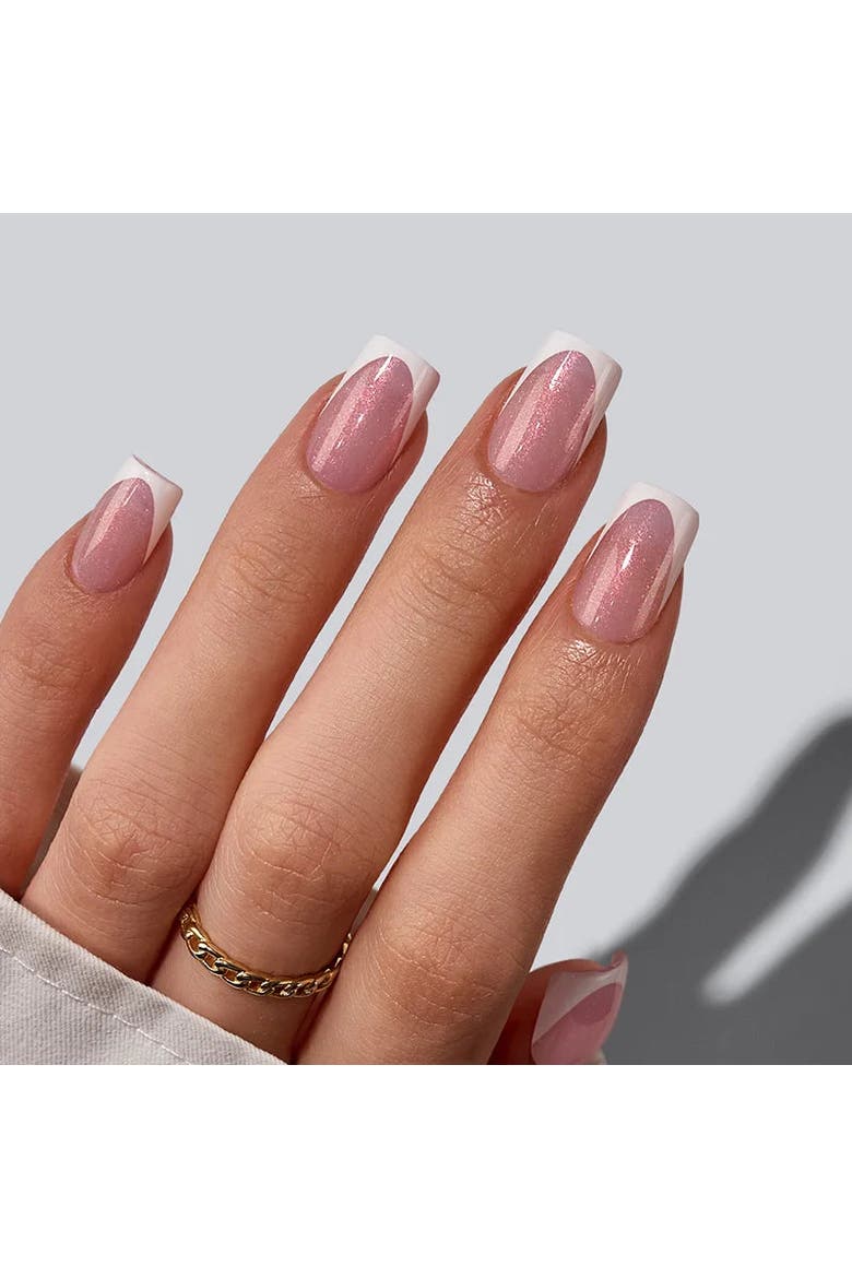 Soft Gel Nail Tips XCOATTIPS® French - Glitter Base Collection, Alternate, color, Short Square