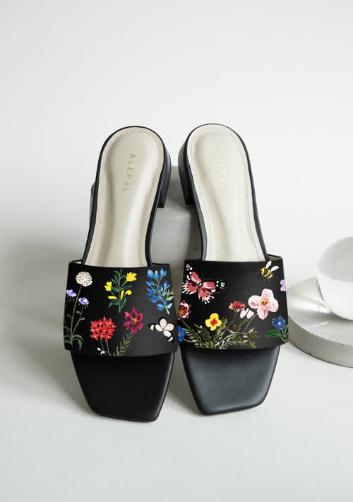 Alepel Leather Slide In Pressed Flowers