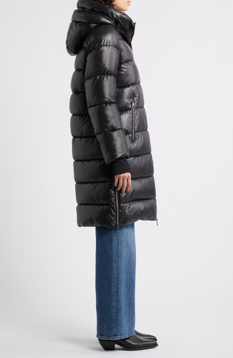 BCBG Max Azria Water Resistant Hooded Puffer Coat, Alternate, color, Black