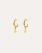 Ottoman Hands Star Charm Hoop Earrings