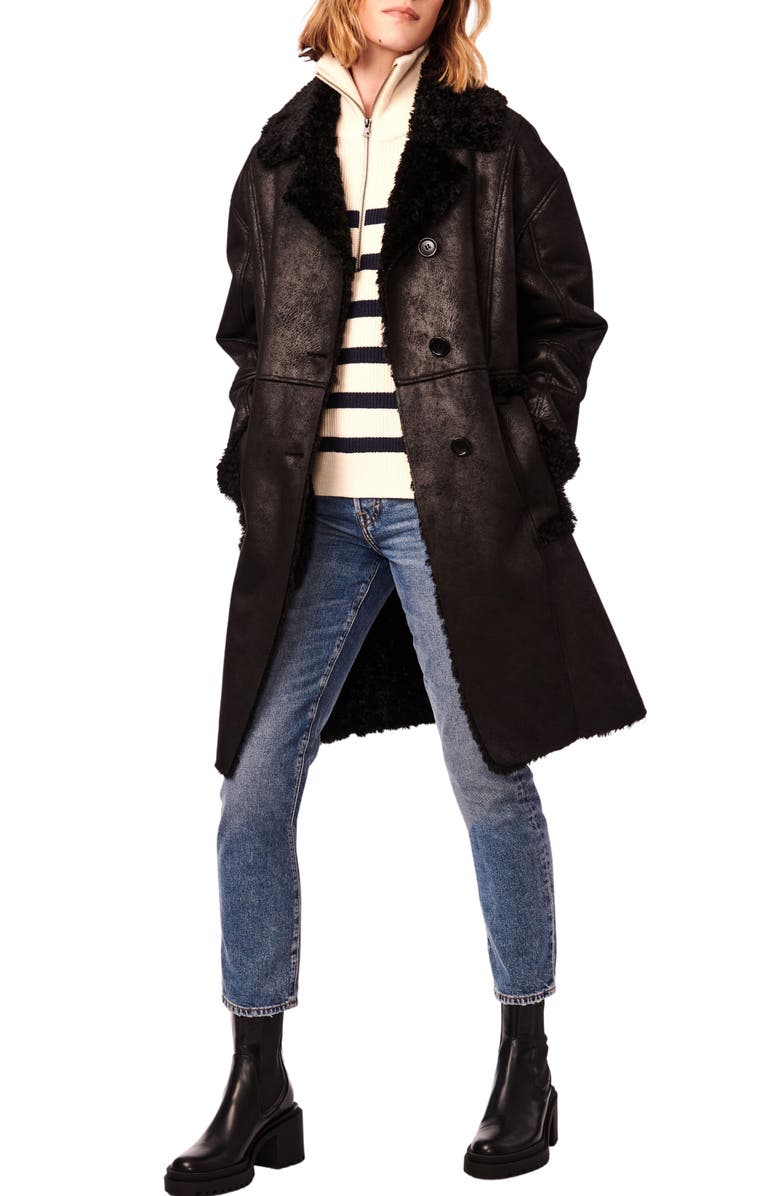 Bernardo Oversize Faux Fur Coat, Alternate, color, 