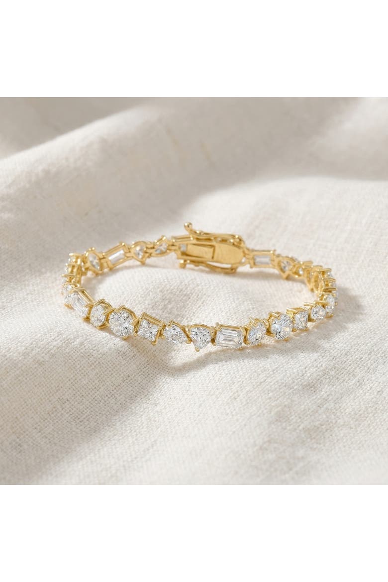 F/VS 15Ct Mixed Fancy Cut Diamond Tennis Bracelet 14k Gold Lab Grown 7", Alternate, color, 14k White Gold