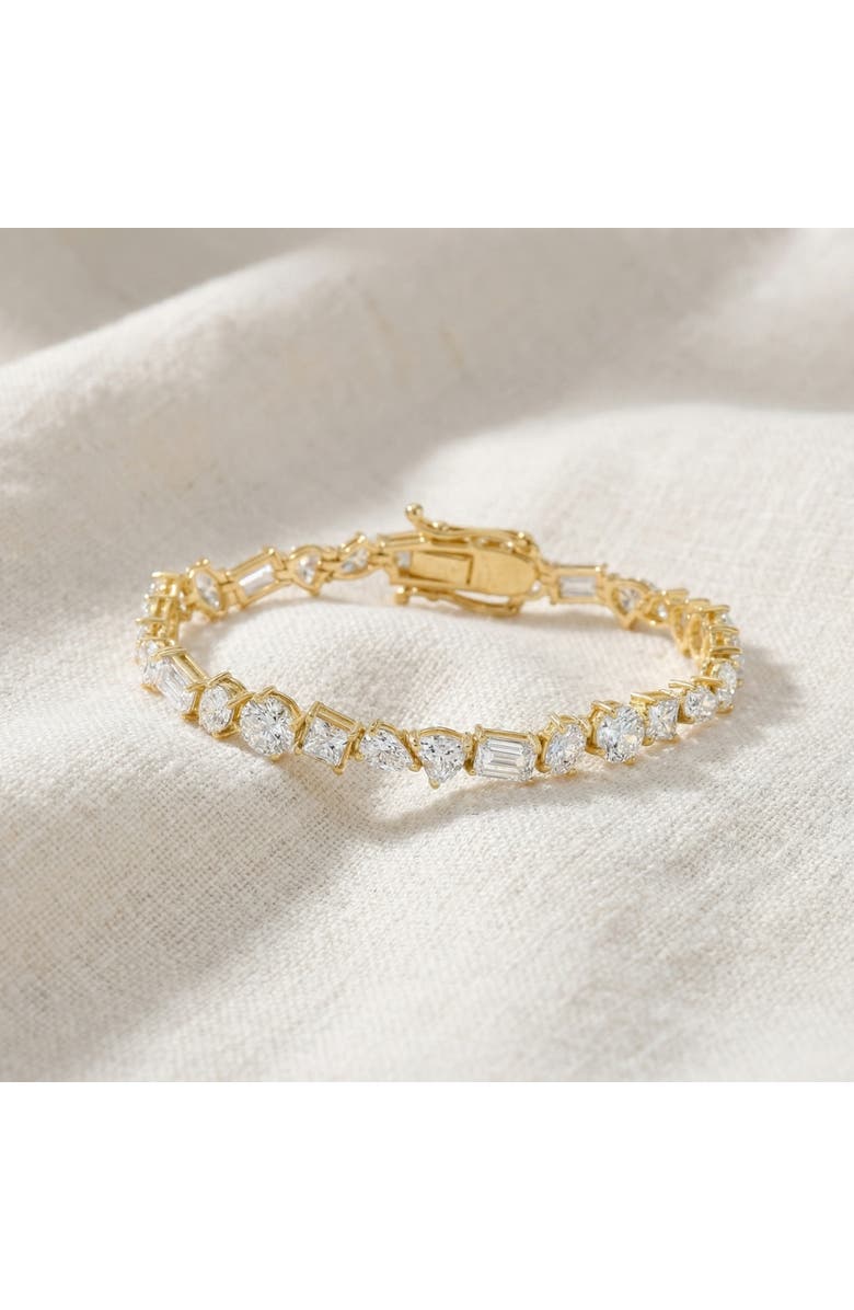 Bliss Diamond F/VS 15Ct Mixed Fancy Cut Diamond Tennis Bracelet 14k Gold Lab Grown 7", Alternate, color, 14K White Gold