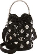 Rabanne Disc Raffia Bucket Bag