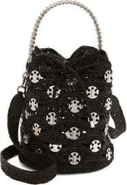Rabanne Disc Raffia Bucket Bag