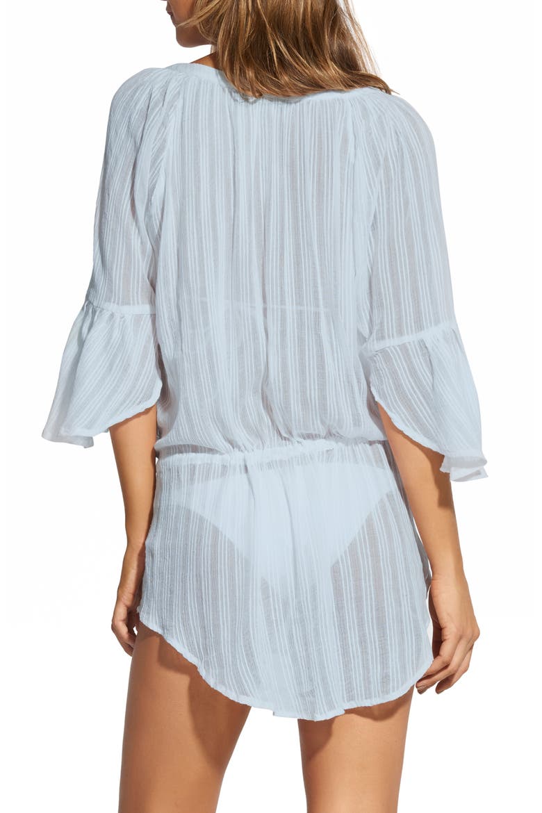 ViX Swimwear Smoke Blue Cover-Up Tunic, Alternate, color, BLUE