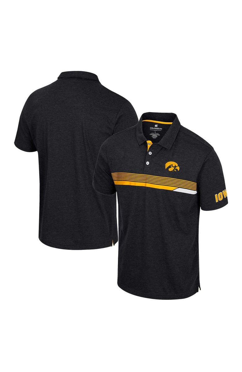 COLOSSEUM Men's Colosseum  Black Iowa Hawkeyes No Problemo Polo, Alternate, color, 