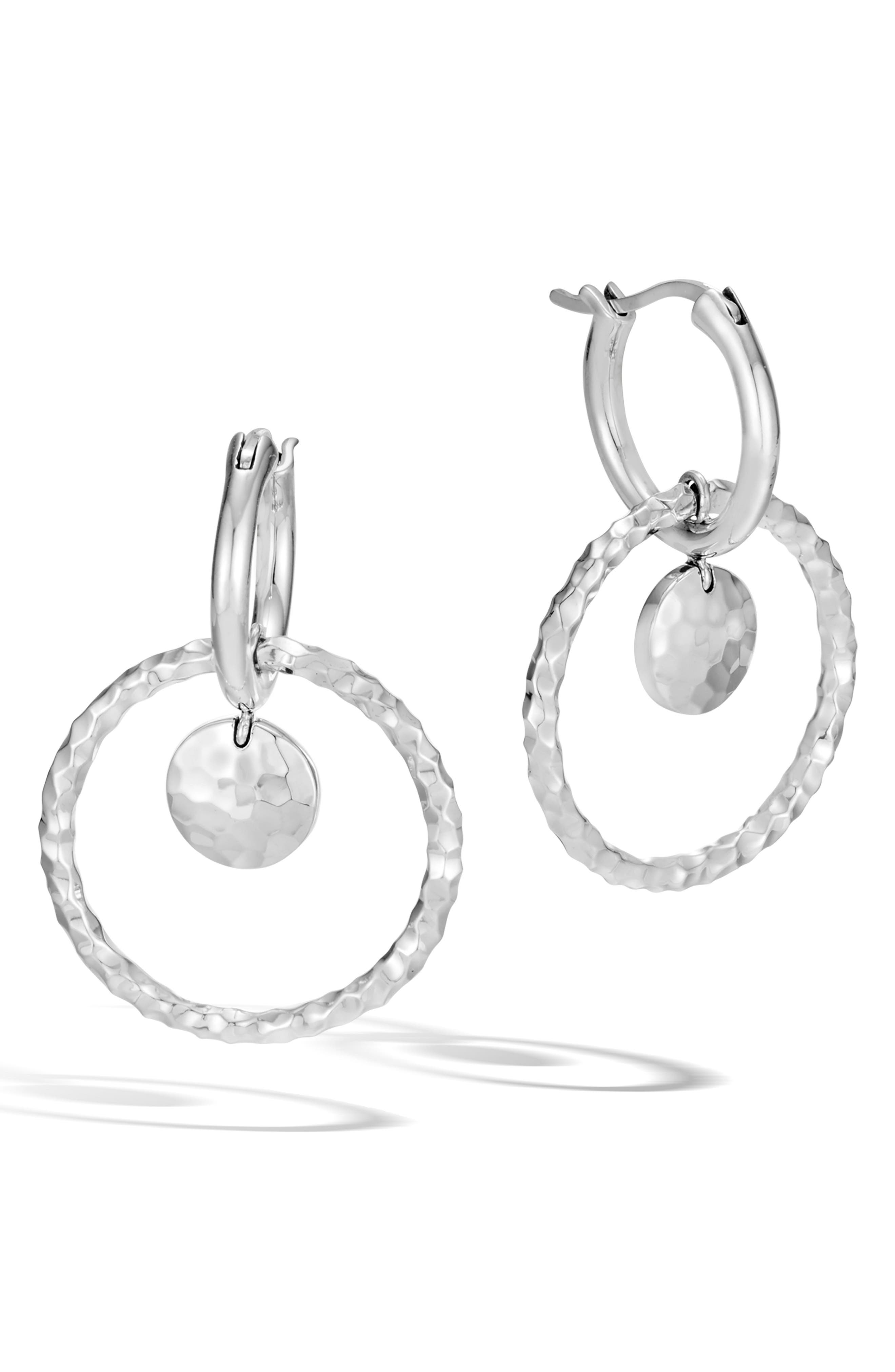 John Hardy Dot Hammered Interlink Earrings