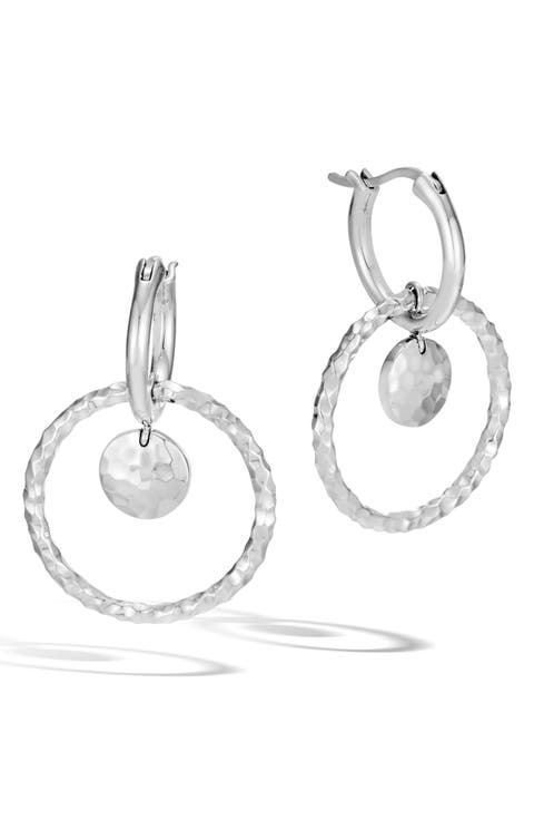 Dot Hammered Interlink Earrings