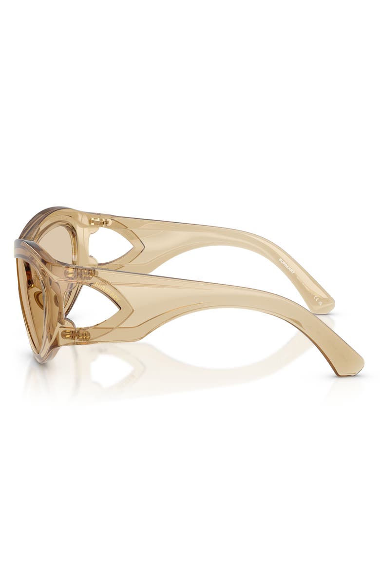 Burberry 138mm Irregular Shield Sunglasses, Alternate, color, Champagne/ Light Brown