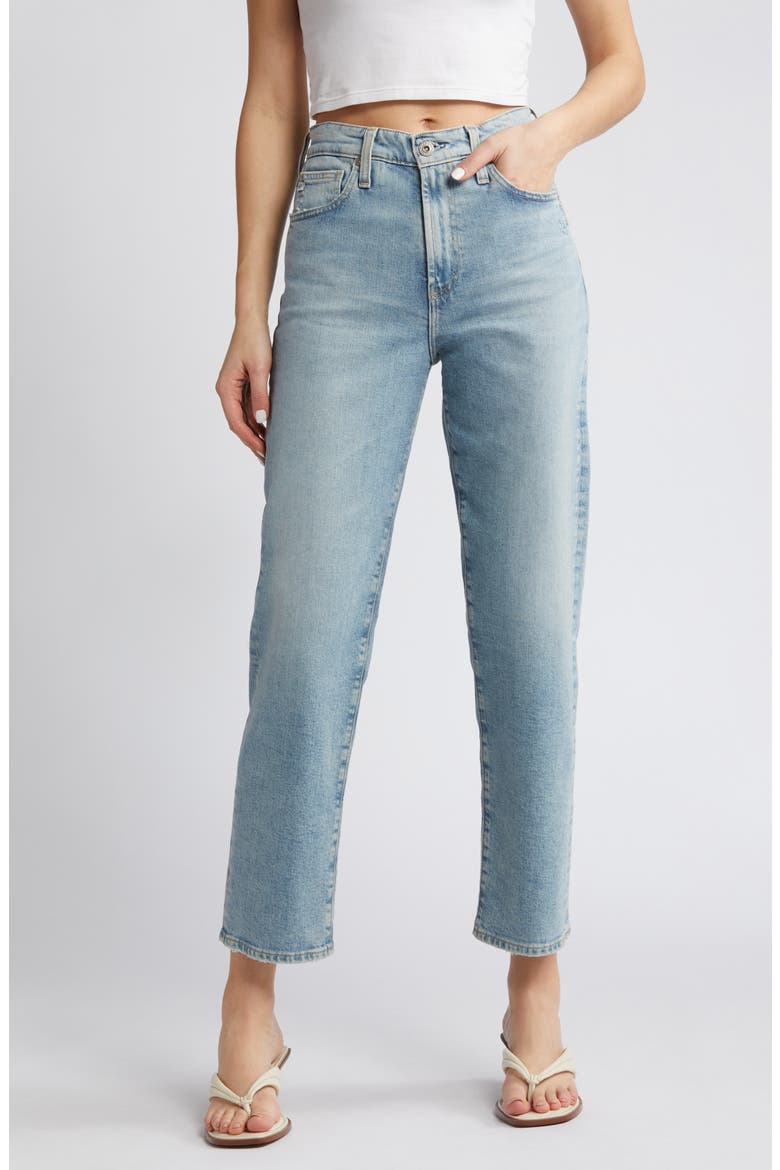 Rian High Waist Ankle Straight Leg Jeans, Main, color, ECLIPSED