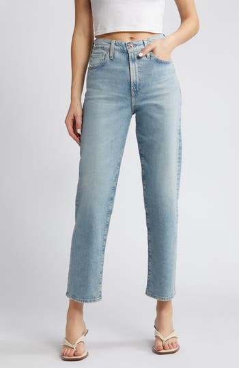 Ag Rian High Waist Ankle Straight Leg Jeans In Eclipsed