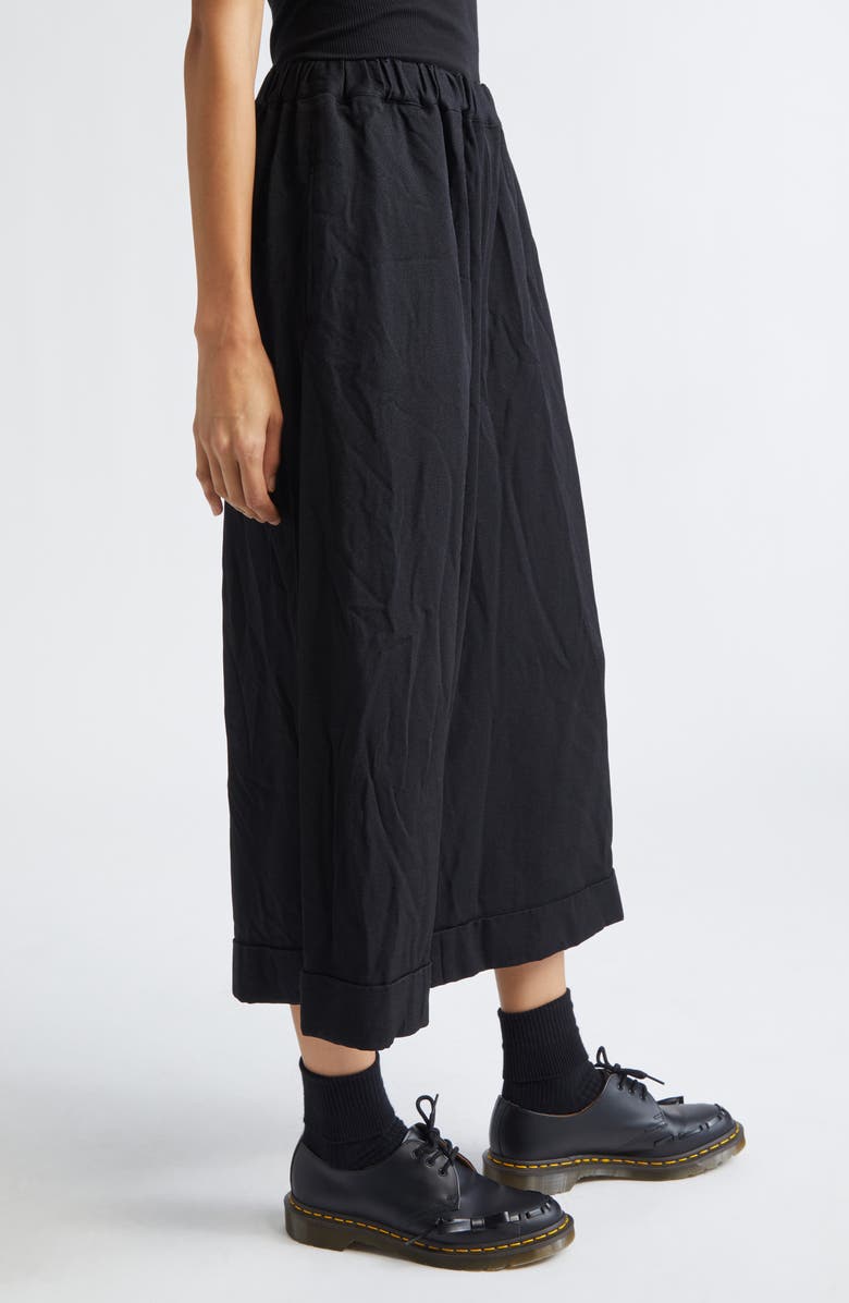 Comme des Garçons Comme des Garçons Garment Dyed Gabardine Wide Leg Pants, Alternate, color, Black