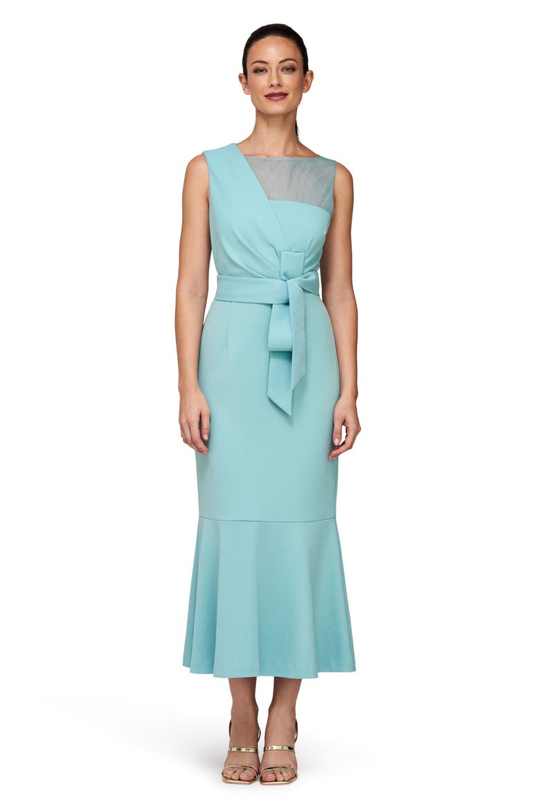 Joanna Asymmetric Neck Cocktail Dress, Alternate, color, AQUA