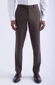 Jack Victor Piero Flat Front Stretch Cotton & Wool Dress Pants