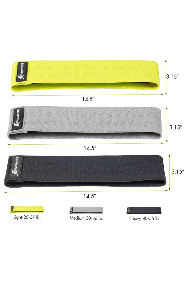 ProsourceFit Fabric Loop Resistance Band Set, Alternate, color, Green-Gray-Black