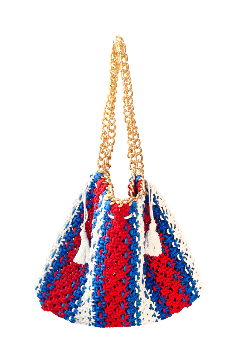 BRUNNA.CO The Colette Macrame Beach Bag, Main, color, Red