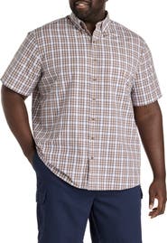 Harbor Bay by DXL Big & Tall Easy-Care Plaid Sport Shirt
