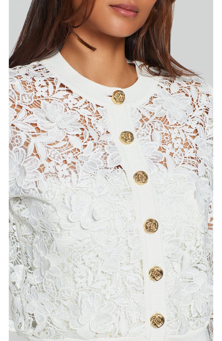 Generation Love Erin 3D Butterfly Lace Cardigan, Alternate, color, White