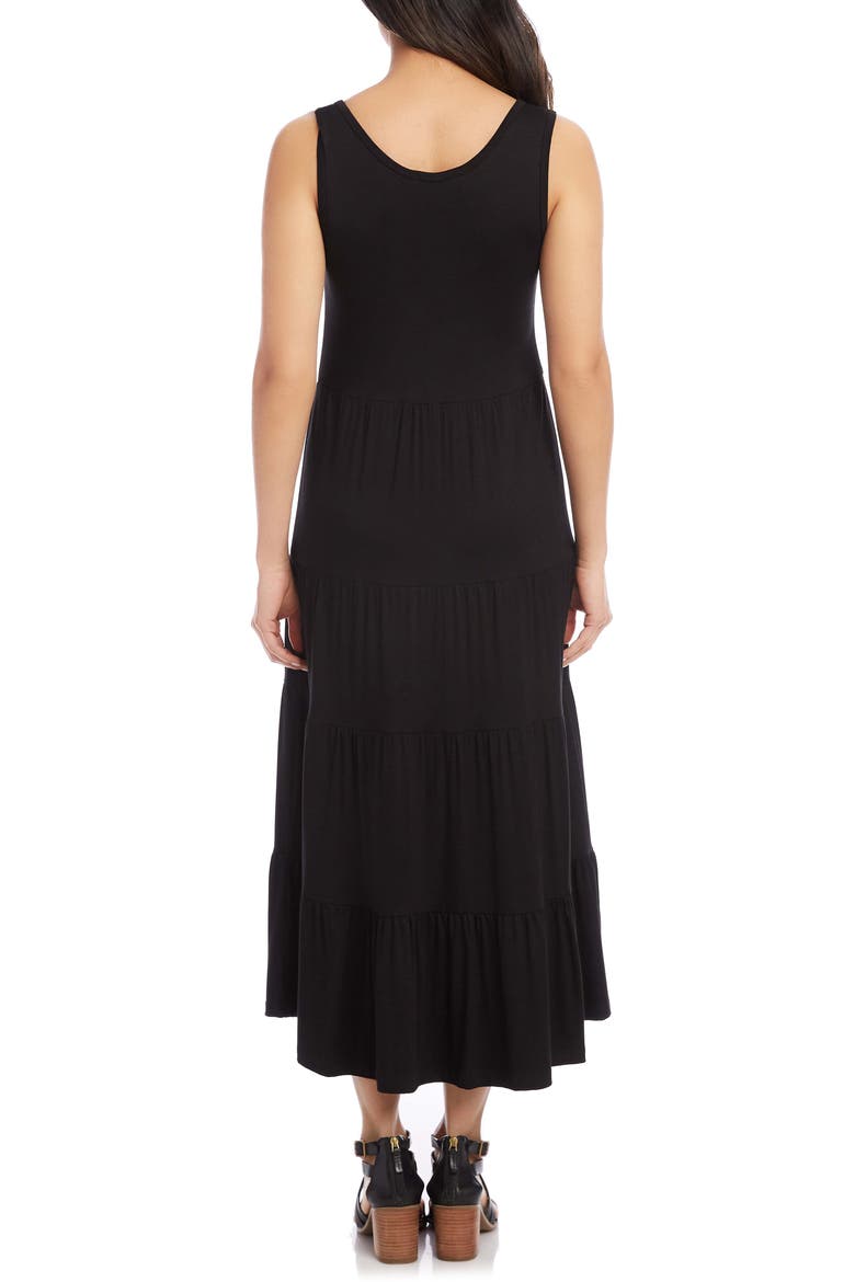 Tiered Midi Dress, Alternate, color, BLACK