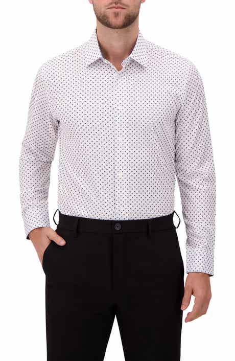 Report Collection Modern Fit Geometric Print 4-Way Stretch Button-Up Shirt