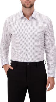 Report Collection Modern Fit Geometric Print 4-Way Stretch Button-Up Shirt