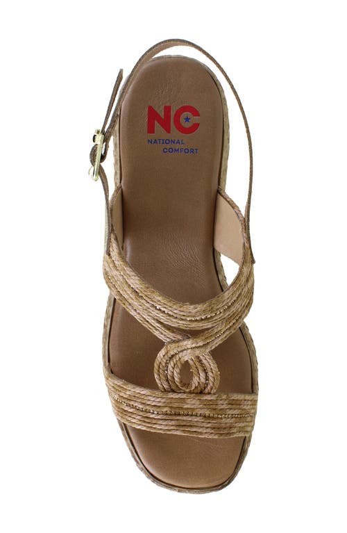 National Comfort Tarragon Crystal Embellished Platform Wedge In Platinum Leather