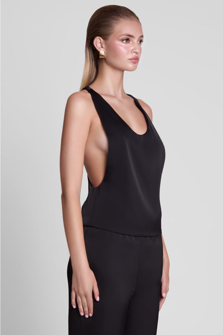 Suri Satin Racerback Top, Alternate, color, Black