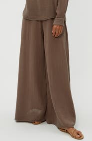 Michael Stars Simba Smocked Waist Wide Leg Pants