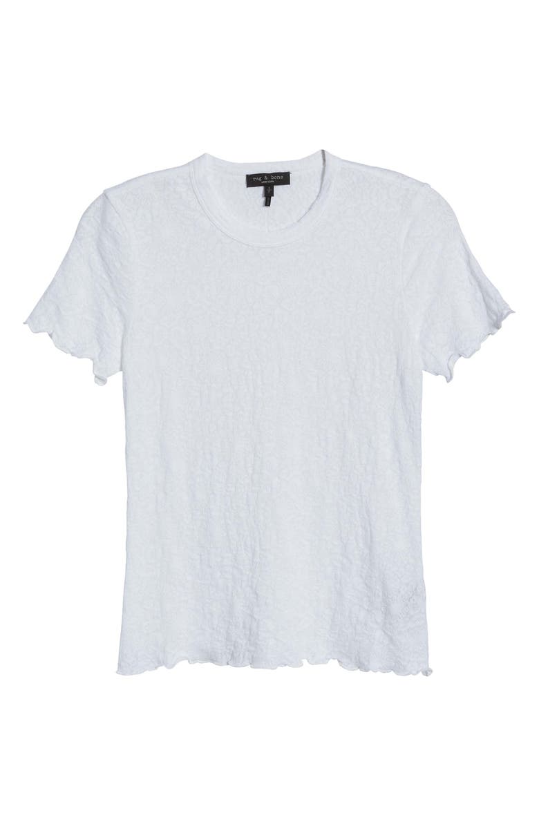 rag & bone Gemma Floral Jacquard T-Shirt, Alternate, color, White