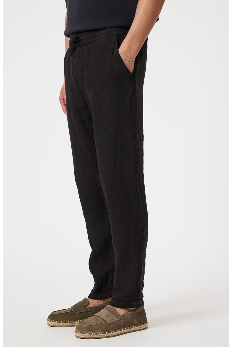 Tie Waist Linen Pants, Alternate, color, BLACK