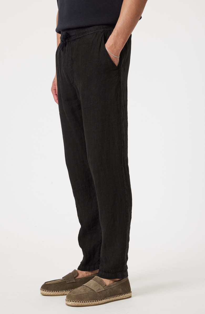 Mavi Jeans Tie Waist Linen Pants, Alternate, color, Black