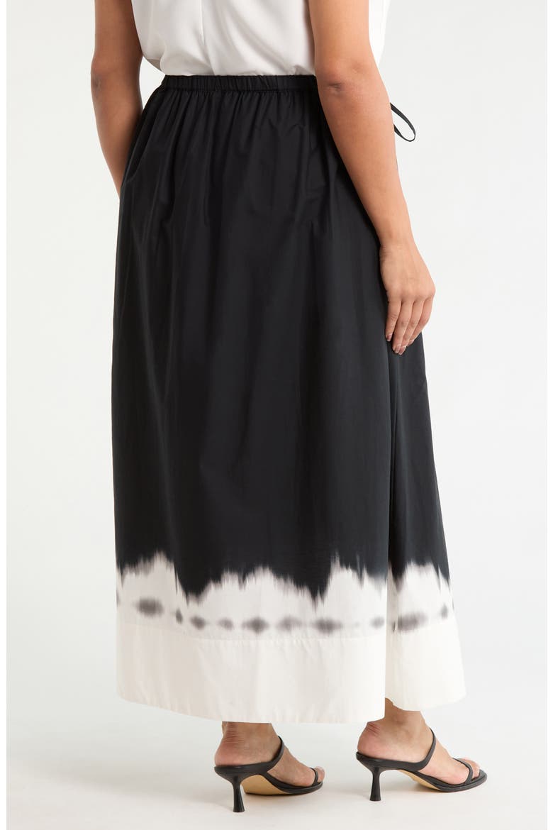 Drawstring Waist Cotton Maxi Skirt, Alternate, color, RICH BLACK