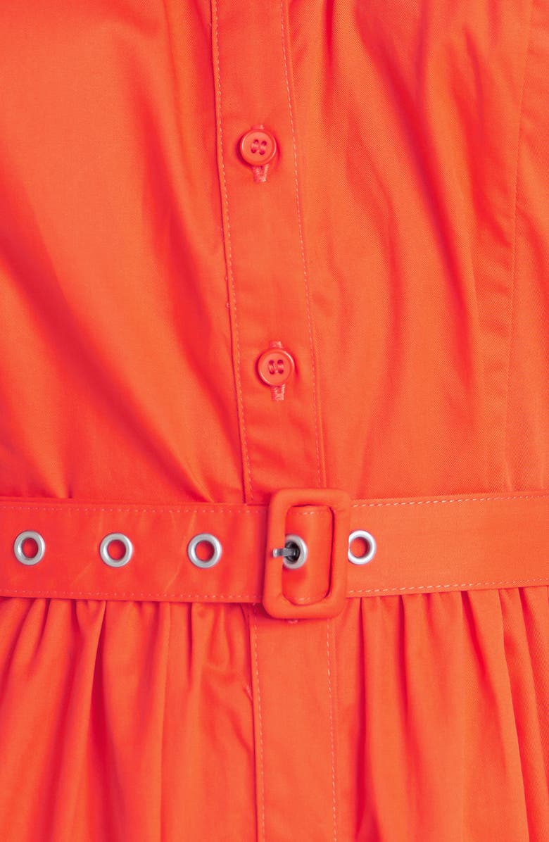 FREEMARKET Cotton Midi Dress, Alternate, color, Coral Red