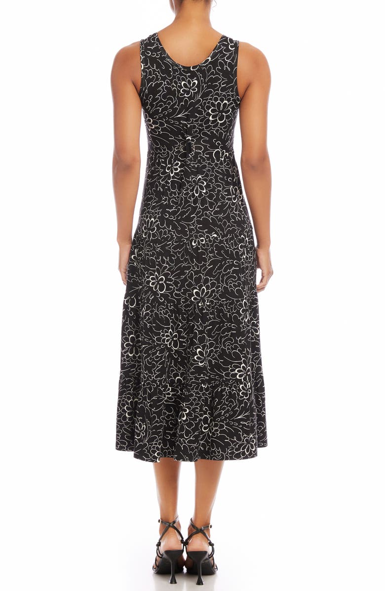 Karen Kane Floral Print Tiered Sleeveless Midi Dress, Alternate, color, Print